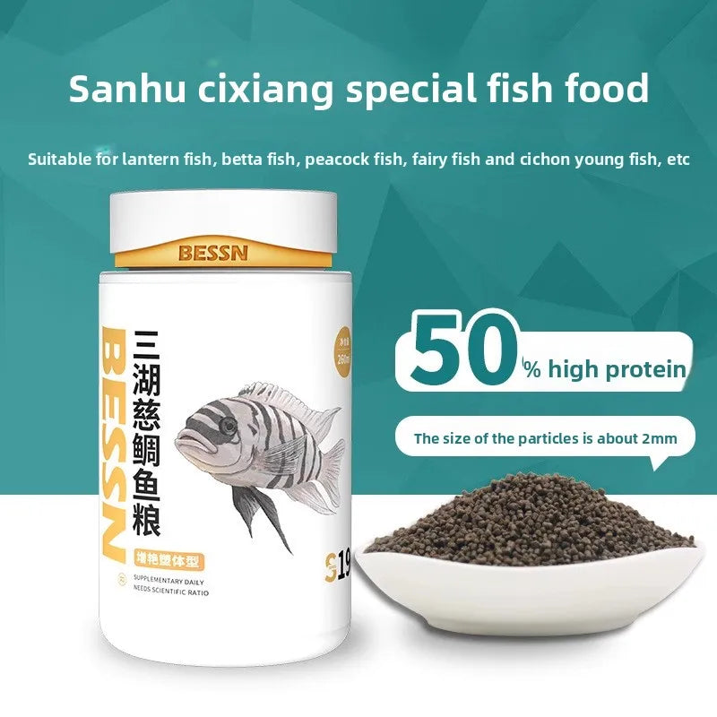 BESSN African Cichlid Food-Slow Sinking Color Enhancing Pellets for Mbuna,Frontosa&Tanganyika Fish- Algae-Based Formula