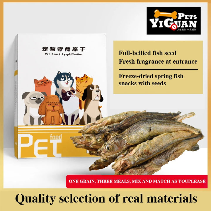 Pet Freeze-Dried Food with Seeds, Spring Fish, Cat, Dog