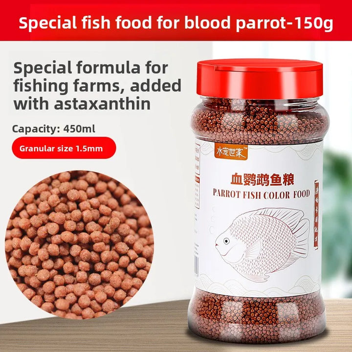 SYSENCIAGA Parrot Fish Food with Color Enhancers-Red Intensifying Formula for Blood Parrots&Cichlids-for Vibrant Coloration