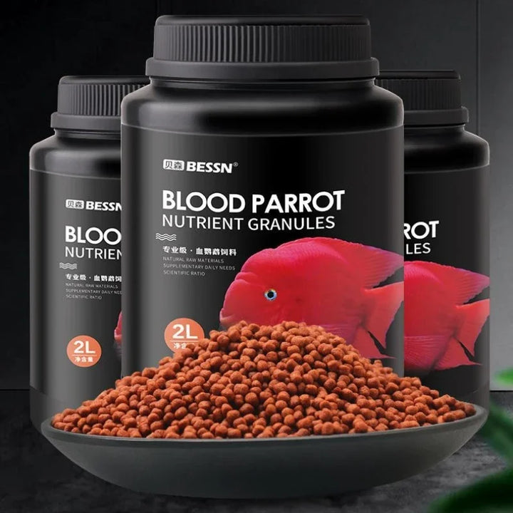 BESSN Blood Parrot Fish Food - Red Color Enhancing Floating Pellets-High Nutrition for Parrot Cichlid & Flowerhorn-2mm/3mm Size