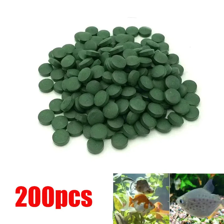 100-1000pcs High Purity Spirulina Tablets Spiral Seaweed Enrichment Favorite Pets Food Fish Crystal Red Shrimp Fish FoodAquarium