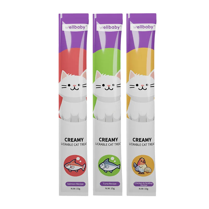 15g*100pcs Large Capacity Cat Food Royal Canin Wet Cat Snacks Salmon Tuna Snacks For Cats Raw Meat  Long Cat Feed Canned Food