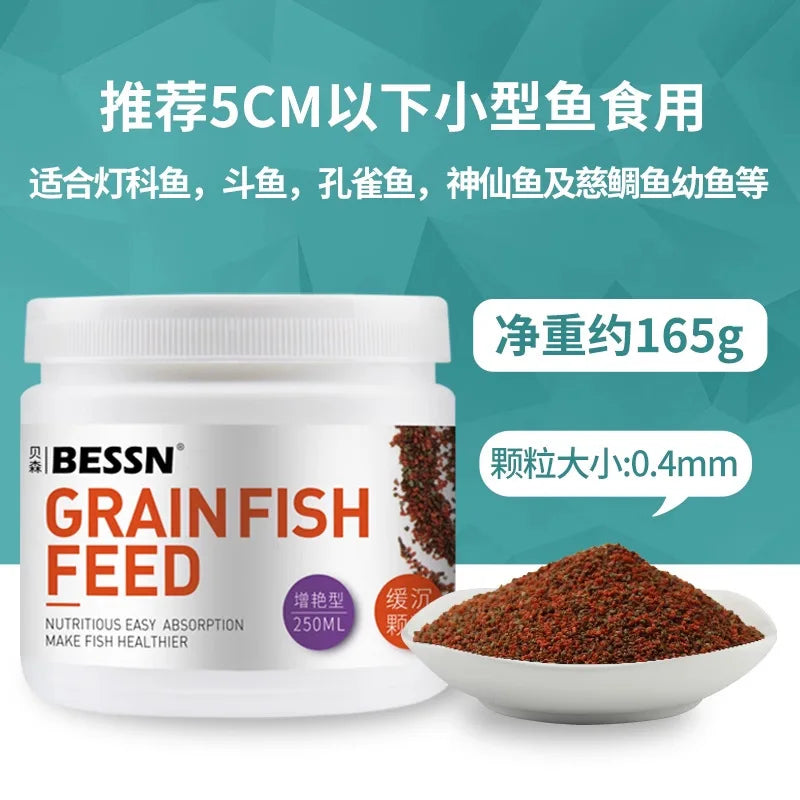BESSN African Cichlid Food-Slow Sinking Color Enhancing Pellets for Mbuna,Frontosa&Tanganyika Fish- Algae-Based Formula